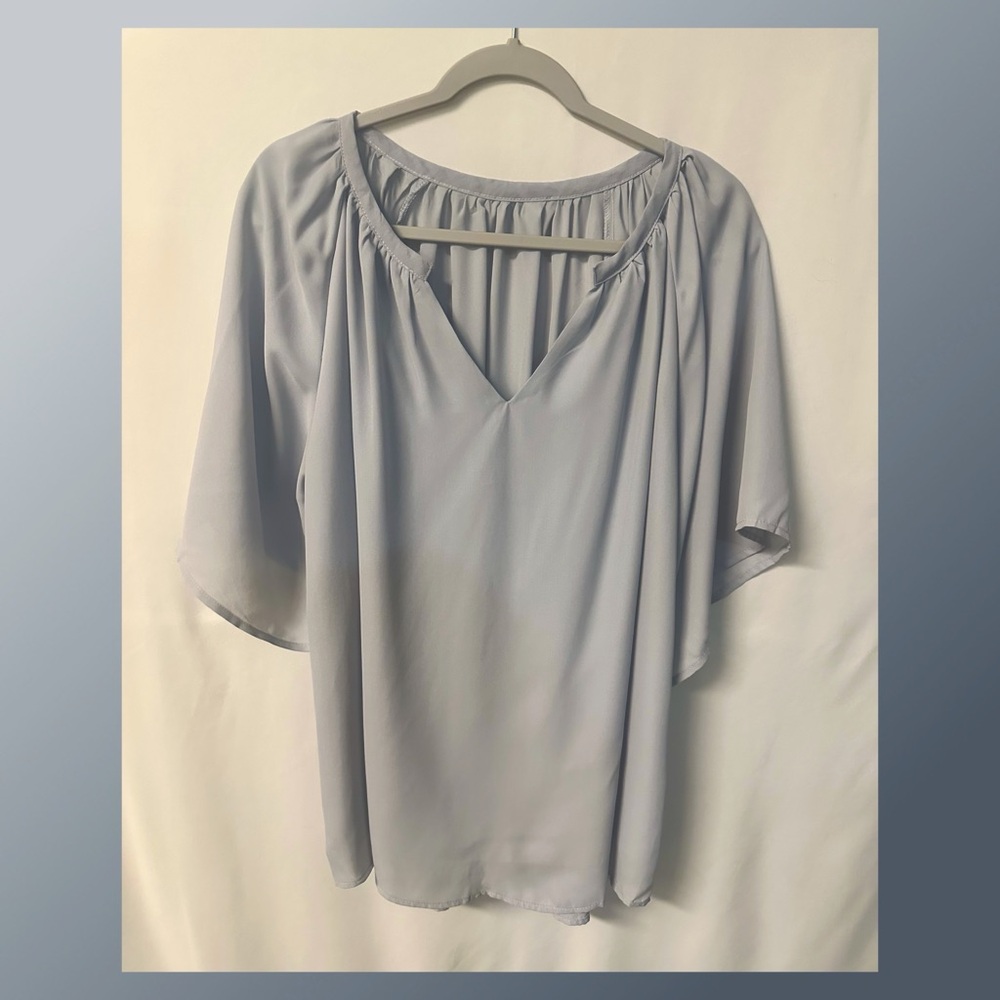 Boutique Light Gray Women's Top Loose Sleeves size 2XL